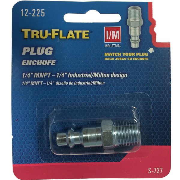 Tru-Flate Steel Air Plug 1/4 in. Male 1 pc 12225